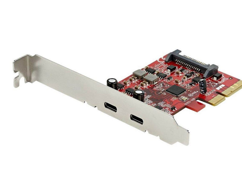 StarTech.com PCIe USB 3.1 Card - 2x USB C 3.1 Gen 2 10Gbps - PCIe Gen 3 x4 - ASM3142 Chipset - USB Type C PCI Express Card - USB adapter