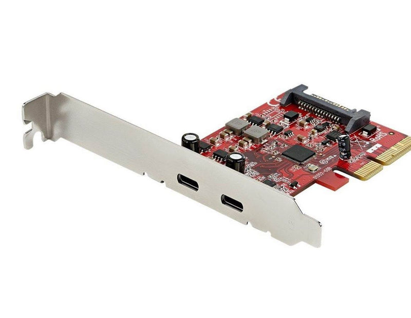 StarTech.com PCIe USB 3.1 Card - 2x USB C 3.1 Gen 2 10Gbps - PCIe Gen 3 x4 - ASM3142 Chipset - USB Type C PCI Express Card - USB adapter