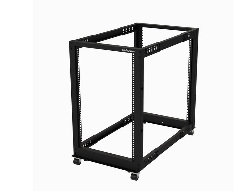 StarTech.com 4POSTRACK18U - 18U Open Cabinet Rack with Wheels