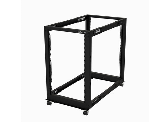 StarTech.com 4POSTRACK18U - 18U Open Cabinet Rack with Wheels