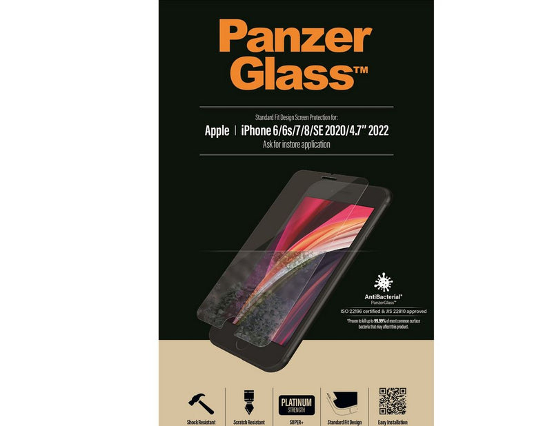 PanzerGlass Screen Protector Apple iPhone 8 | 7 | 6s | 6 | SE (2020/2022) | Standard Fit