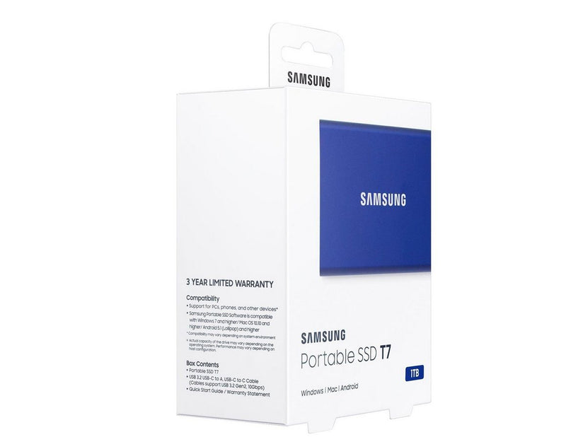 Samsung Portable SSD T7 - 1TB - Blau - Extern SSD - USB 3.2 Gen 2