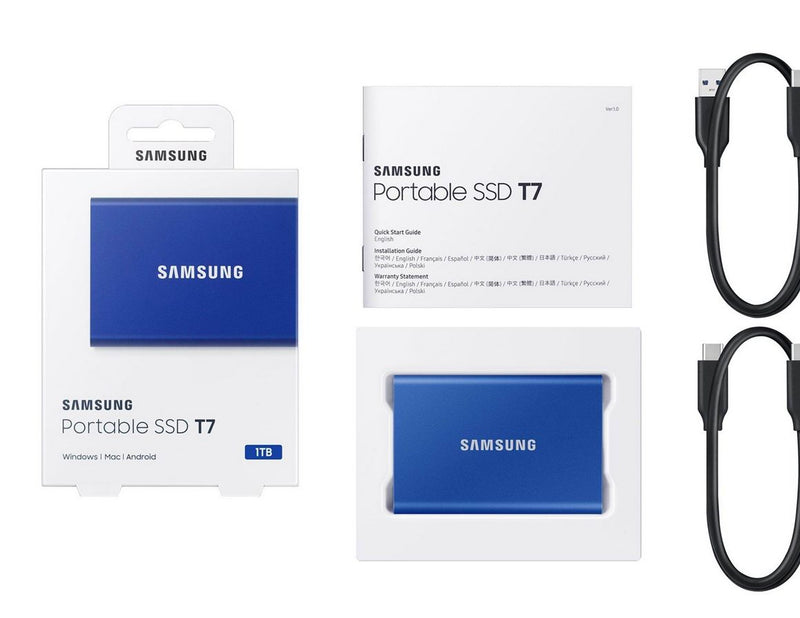 Samsung Portable SSD T7 - 1TB - Blau - Extern SSD - USB 3.2 Gen 2