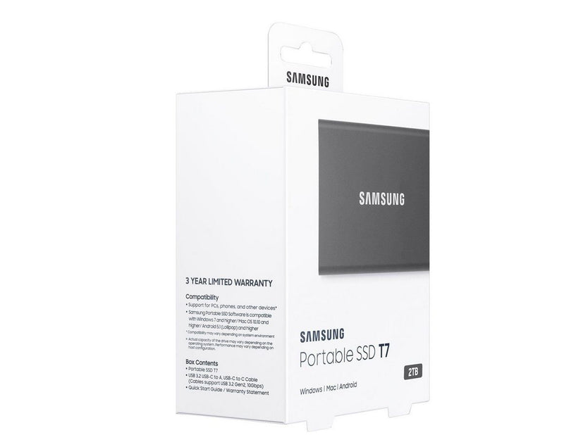 Samsung Portable SSD T7 - 2TB - Grau - Extern SSD - USB 3.2 Gen 2