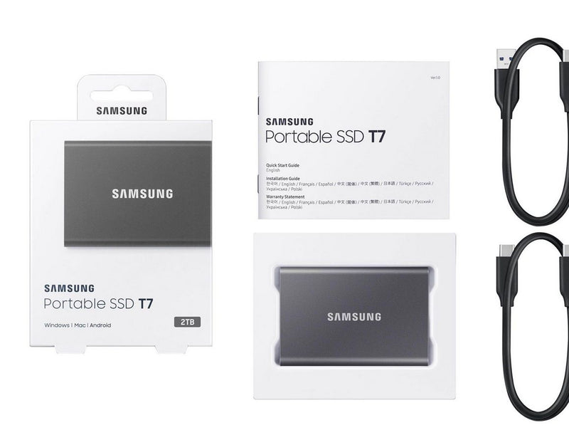 Samsung Portable SSD T7 - 2TB - Grau - Extern SSD - USB 3.2 Gen 2
