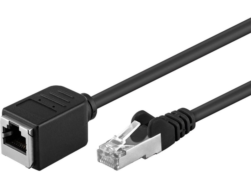Pro CAT 5e extension cable F/UTP black 1 m