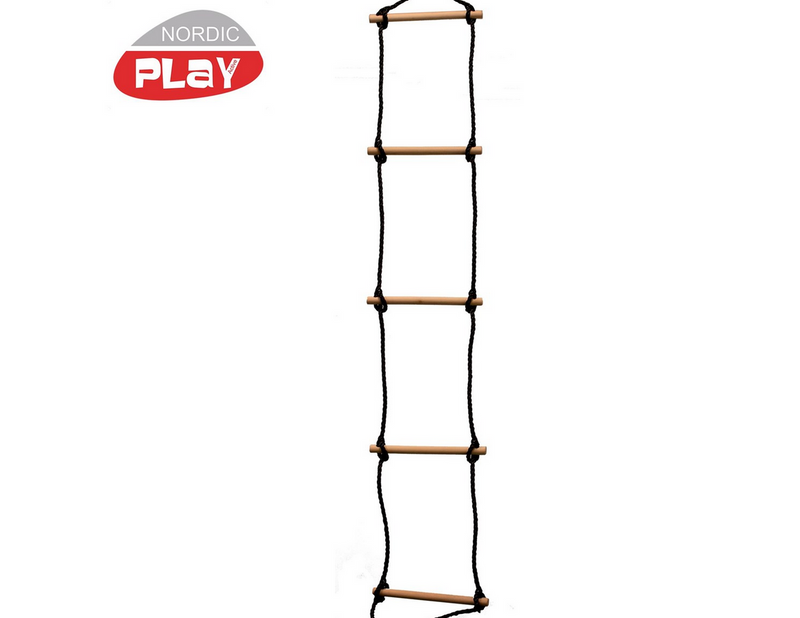 Nordic Play rope ladder 5-step with black rope