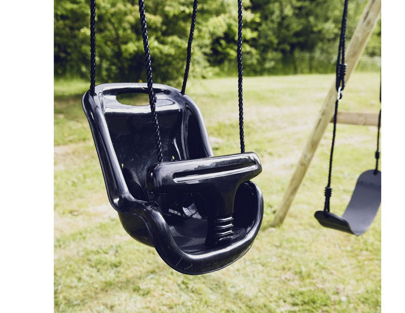 Nordic Play baby swing black with black rope