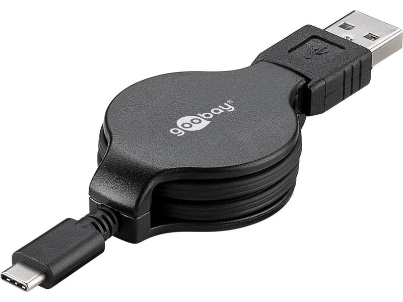 Pro USB-C™ charging and sync cable retractable black