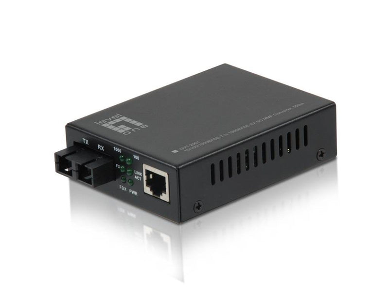 LevelOne GVT-2001 RJ45 to SC Gigabit Media Converter Multi-Mode Fiber 850nm 550m