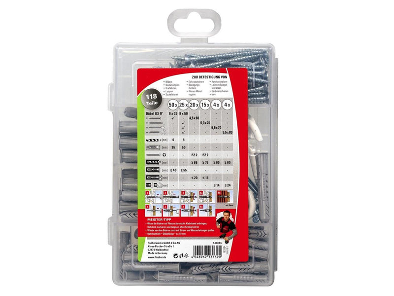 Fischer Meister-Box UX with screws and hooks