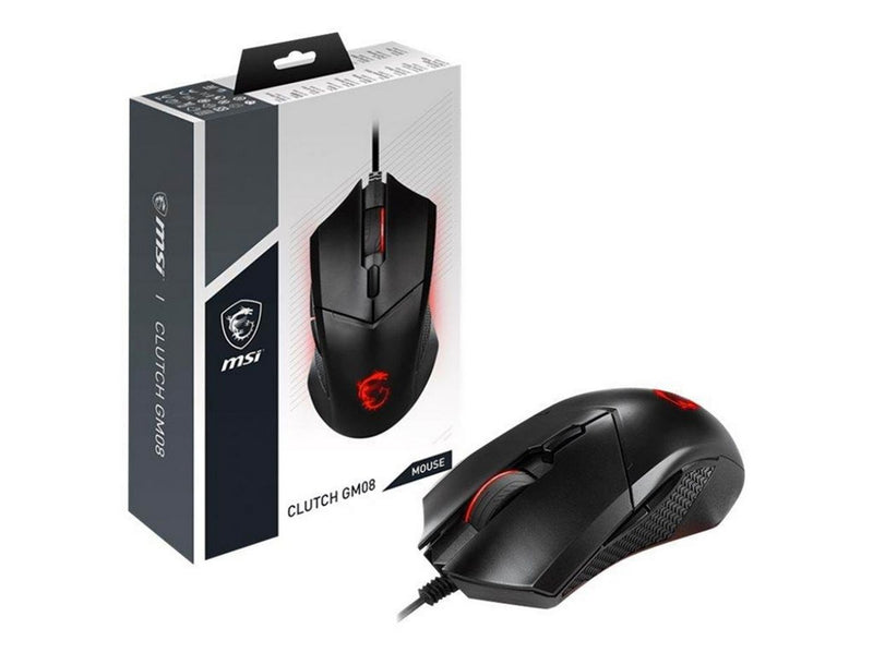 MSI Maus Clutch GM08 Gaming Maus Black USB - Maus (Schwarz)