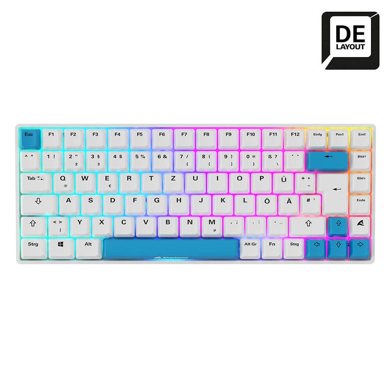 Sharkoon SKILLER SGK50 S3 PBT White Gaming-Tastatur, Gateron G Pro 3.0 Yellow