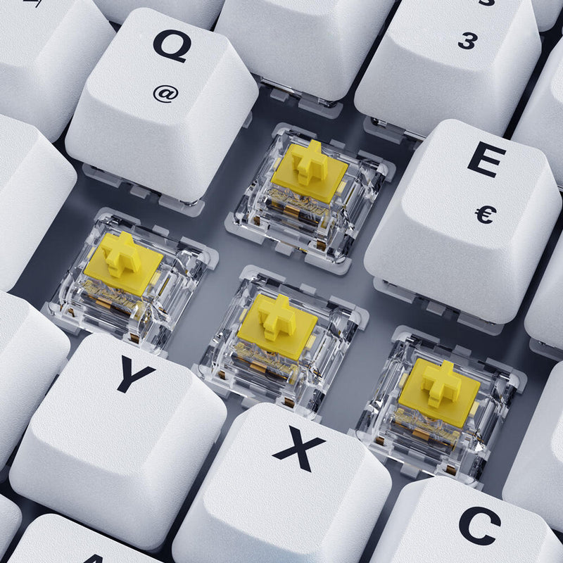 Sharkoon SKILLER SGK50 S3 PBT White Gaming-Tastatur, Gateron G Pro 3.0 Yellow