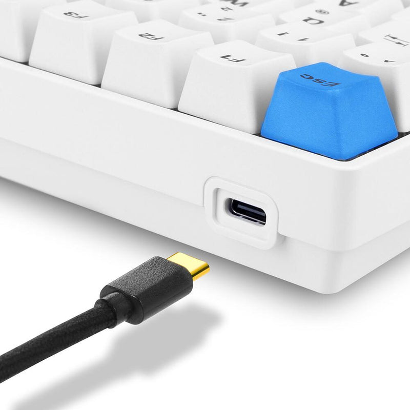 Sharkoon SKILLER SGK50 S3 PBT White Gaming-Tastatur, Gateron G Pro 3.0 Yellow