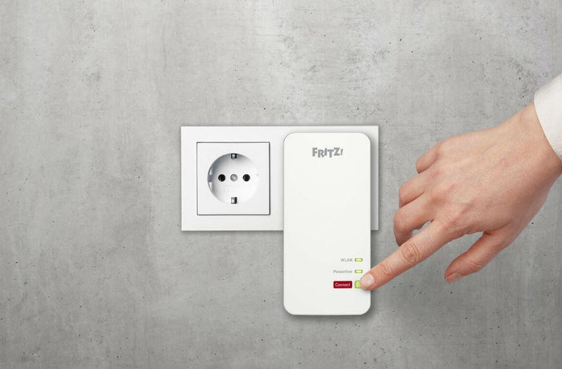 FRITZ!Powerline 1240AX WLAN Set WiFi6 an Wandsteckdose anschließbar