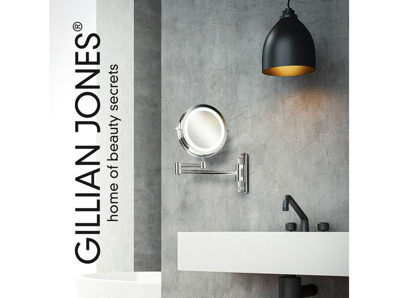 Gillian Jones LED Wall double sided mirror in silver x 10 magnifying