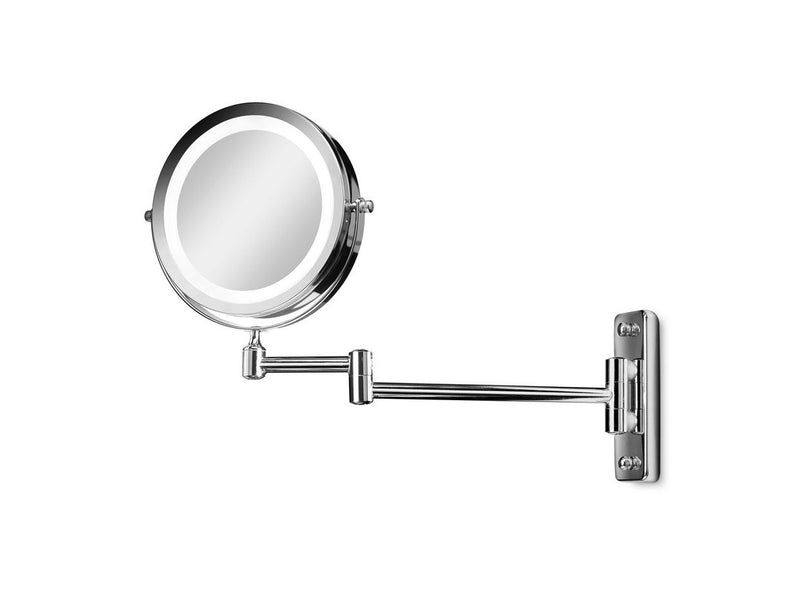 Gillian Jones LED Wall double sided mirror in silver x 10 magnifying