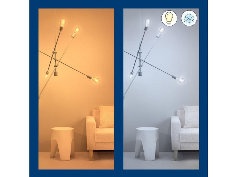 WiZ ST64 E27 Amber Smart Filament Bulb 2-Pack with Remote - Dimmable warm-to-cold White LED