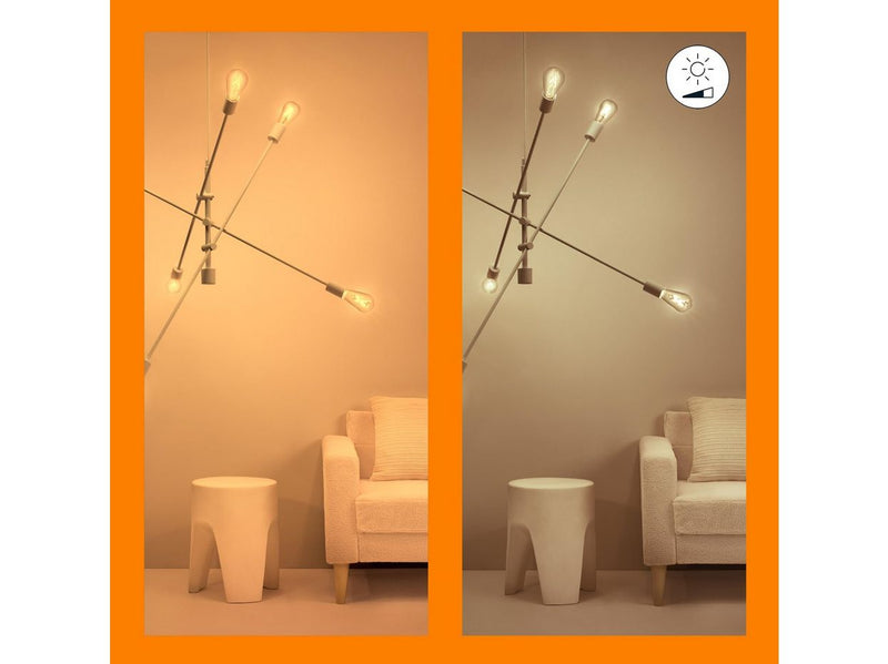WiZ ST64 E27 Amber Smart Filament Bulb 2-Pack with Remote - Dimmable warm-to-cold White LED