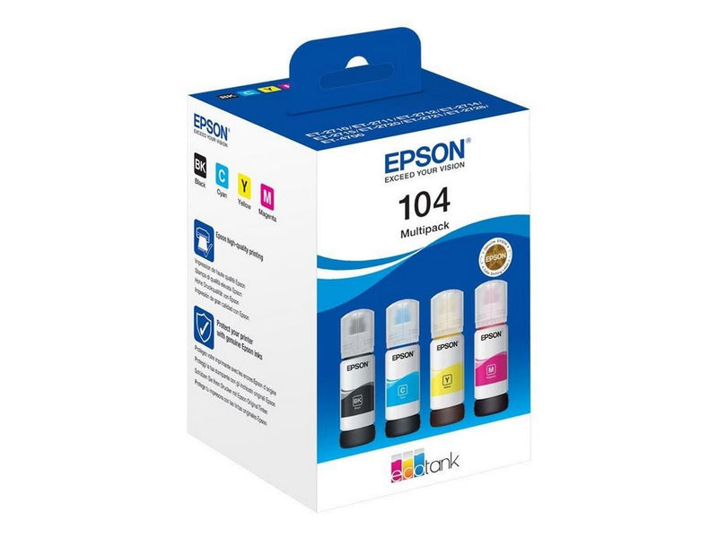 Epson EcoTank 104 - 4-Pack (Yellow Cyan Magenta Black) Ink