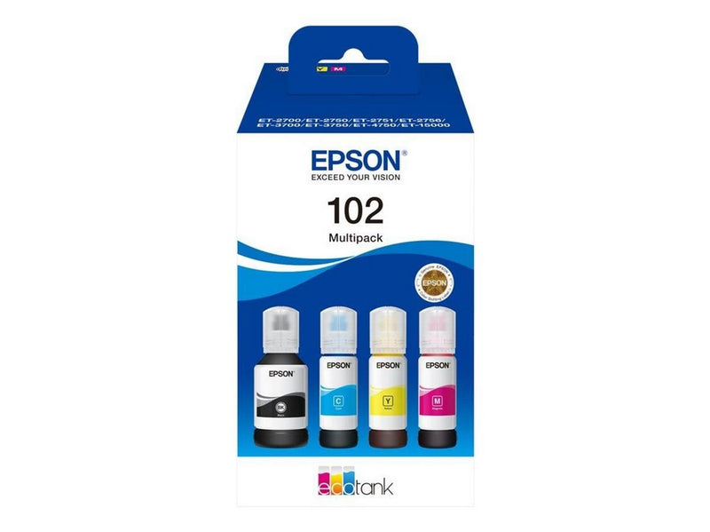 Epson 102 EcoTank - 4-colour Multipack (Black Yellow Cyan Magenta) Ink