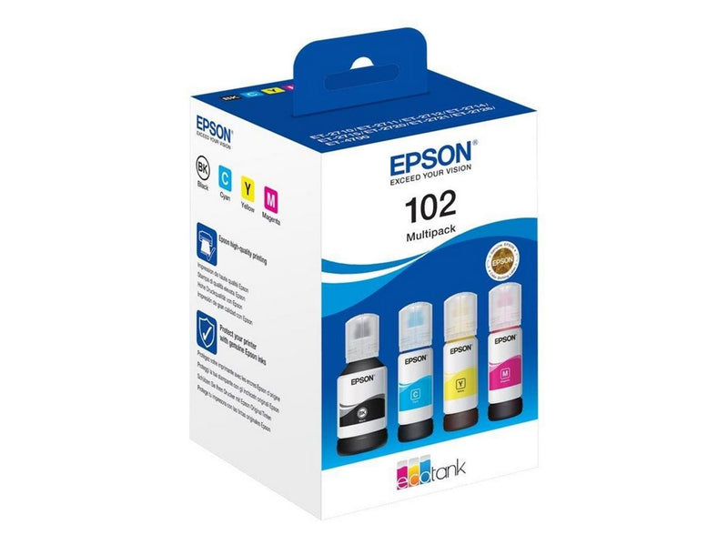 Epson 102 EcoTank - 4-colour Multipack (Black Yellow Cyan Magenta) Ink