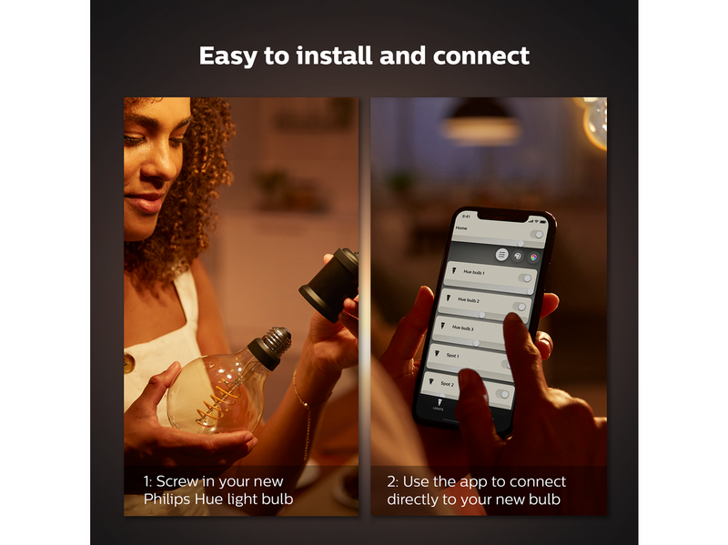 Philips Hue White Filament G125 E27 Globe Bulb - BT