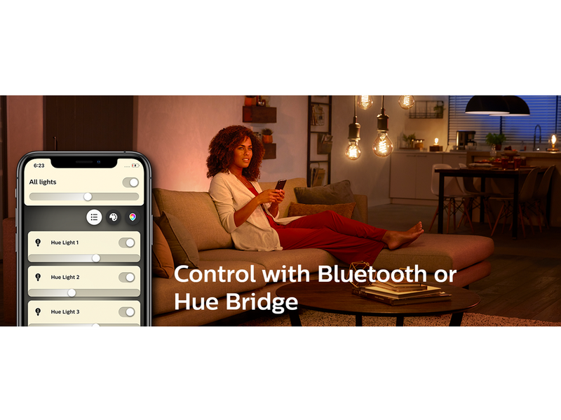Philips Hue White Filament G125 E27 Globe Bulb - BT
