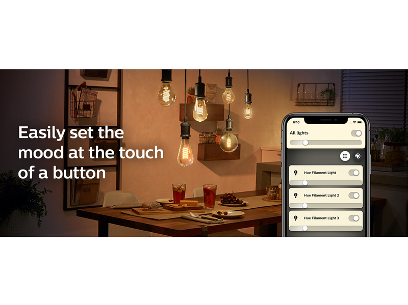 Philips Hue White Filament G125 E27 Globe Bulb - BT