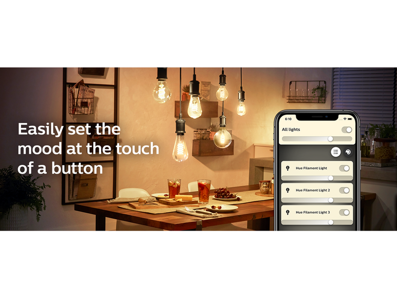 Philips Hue White Filament G125 E27 Globe Bulb - BT