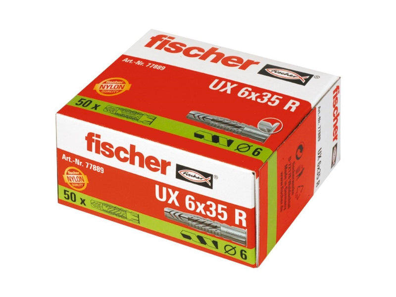 Fischer Universal plug UX 6 x 35 R with rim in carton (50 pcs.)
