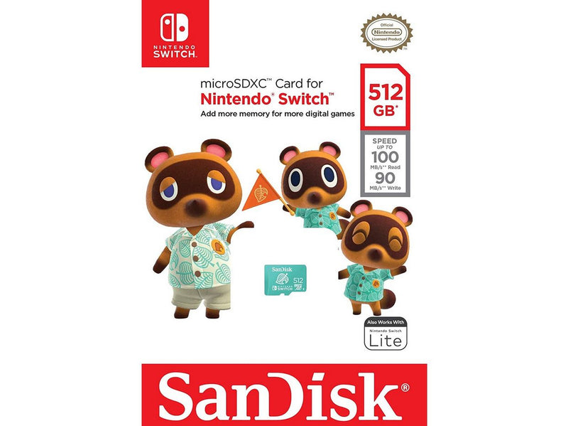 SANDISK Nintendo Switch microSD - 100MB/s - 512GB - Animal Crossing edition