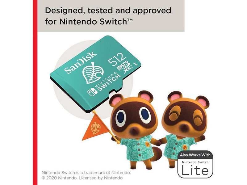 SANDISK Nintendo Switch microSD - 100MB/s - 512GB - Animal Crossing edition