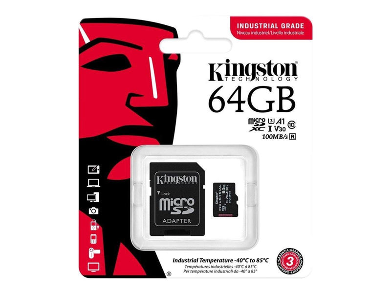 Kingston Industrial microSD/SD - 100MB/s - 64GB