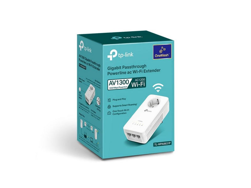 TP-Link TL-WPA8631P AV1300 Gigabit Passthrough Powerline AC Wi-Fi Extender (1-Pack) Homeplugs