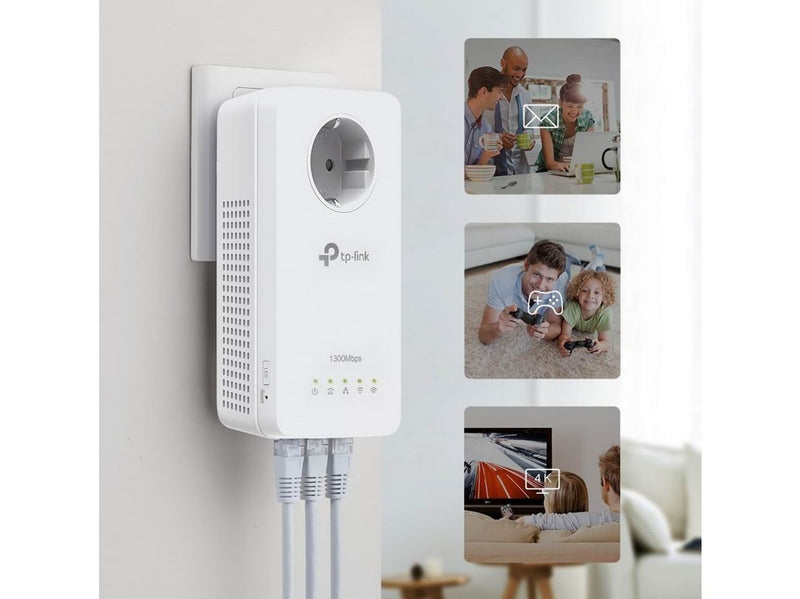 TP-Link TL-WPA8631P AV1300 Gigabit Passthrough Powerline AC Wi-Fi Extender (1-Pack) Homeplugs