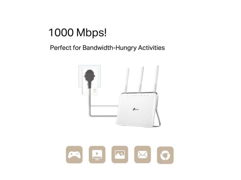 TP-Link Powerline TL-PA7017P AV1000 Gigabit Passthrough Powerline Adapter Homeplugs