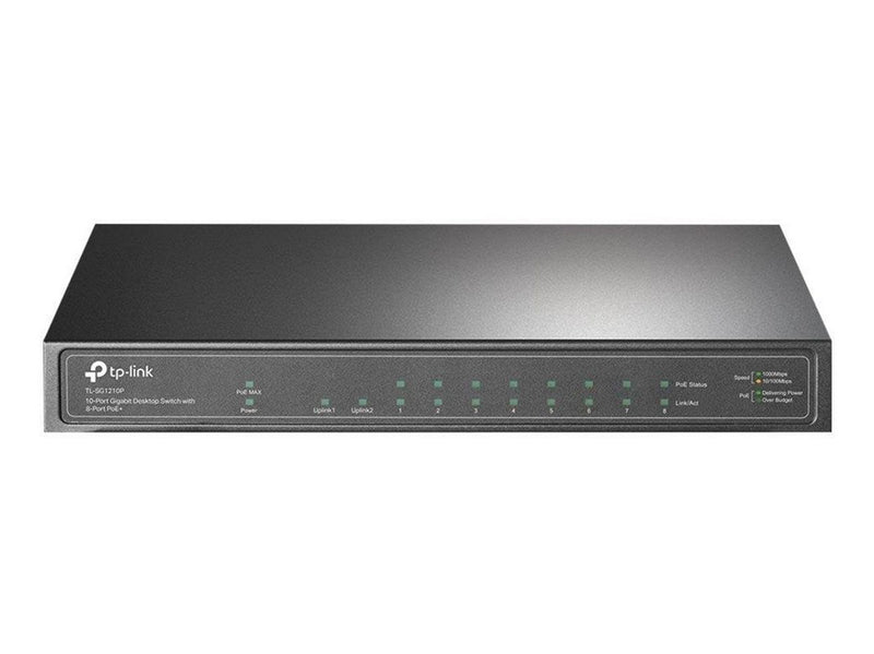 TP-Link TL-SG1210P 10-Port Gigabit Desktop Switch with 8-Port PoE+