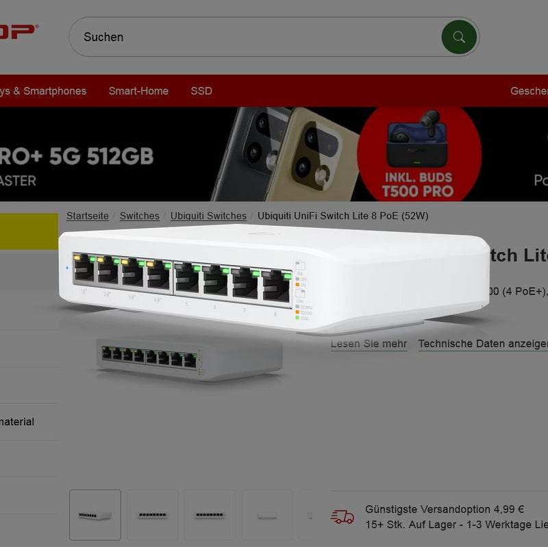 Ubiquiti UniFi Switch Lite 8 PoE (52W)