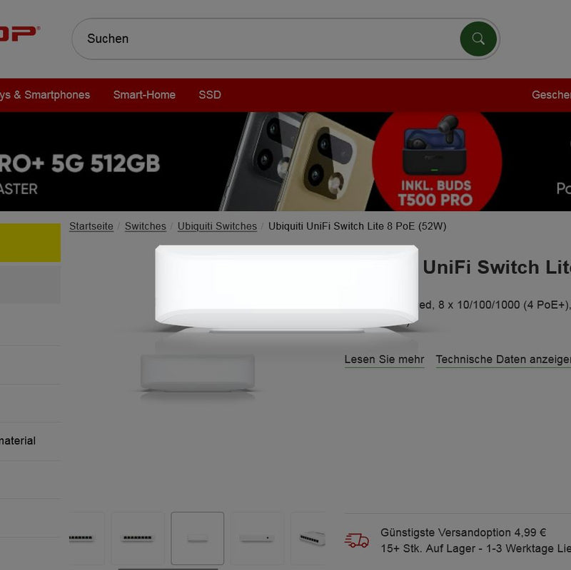 Ubiquiti UniFi Switch Lite 8 PoE (52W)