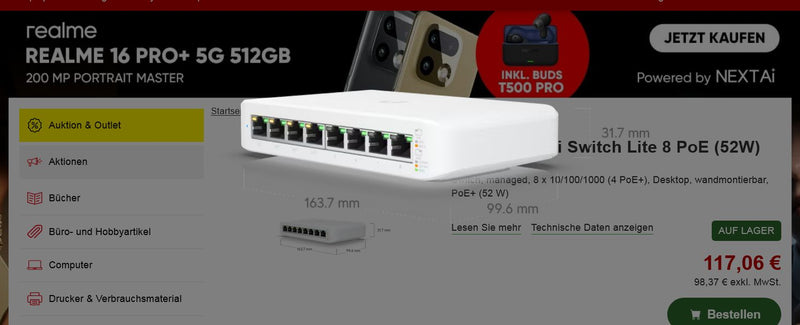 Ubiquiti UniFi Switch Lite 8 PoE (52W)