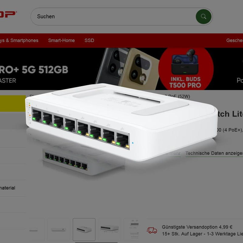 Ubiquiti UniFi Switch Lite 8 PoE (52W)
