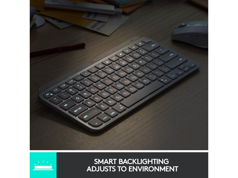 Logitech MX Keys Mini Minimalist Wireless Illuminated Keyboard - Graphite - US - Tastaturen - Englisch - US - Schwarz