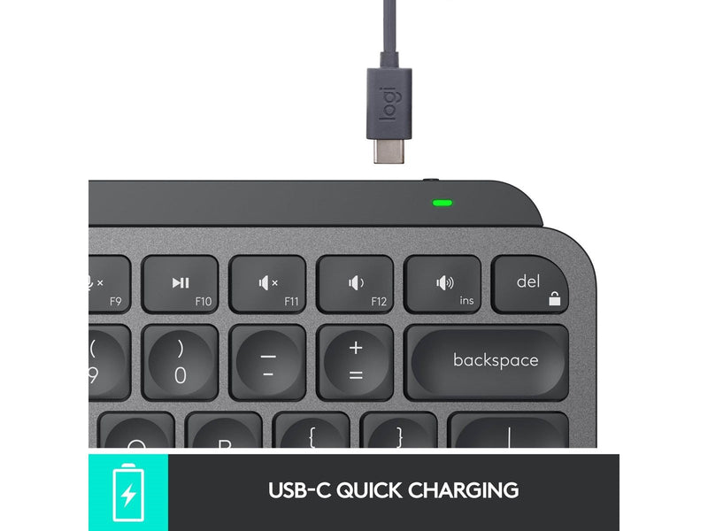 Logitech MX Keys Mini Minimalist Wireless Illuminated Keyboard - Graphite - US - Tastaturen - Englisch - US - Schwarz