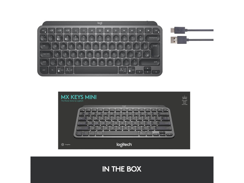 Logitech MX Keys Mini Minimalist Wireless Illuminated Keyboard - Graphite - US - Tastaturen - Englisch - US - Schwarz