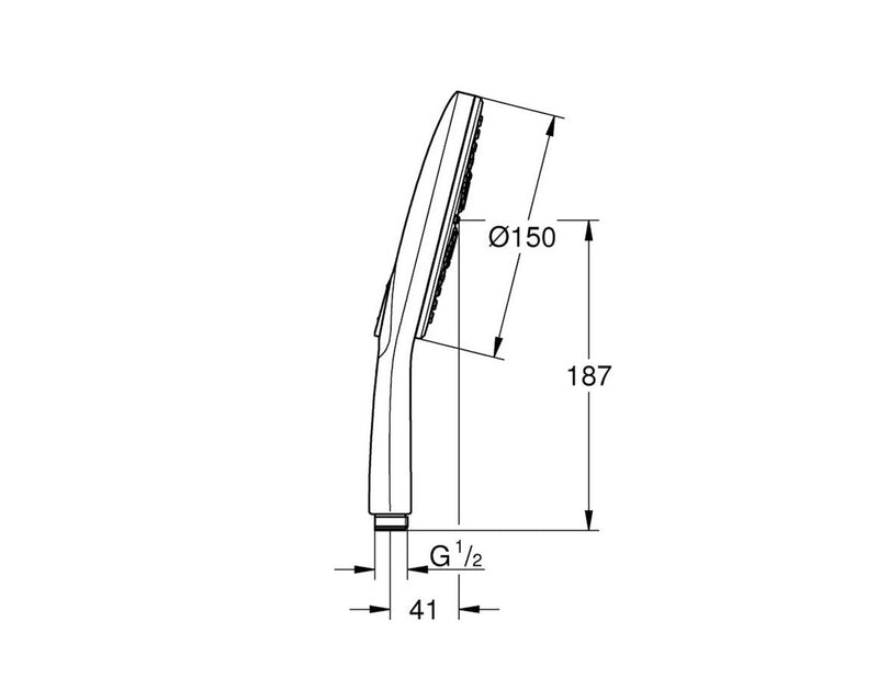 Grohe Rainshower SmartActive 150, Handbrause 3 Strahlarten, chrom