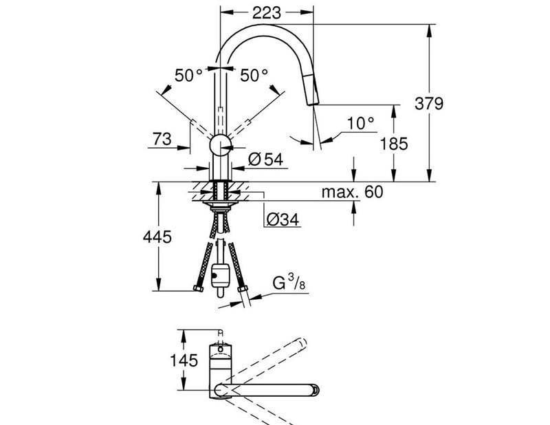 Grohe Minta, Einhand-Spültischbatterie, DN 15, chrom