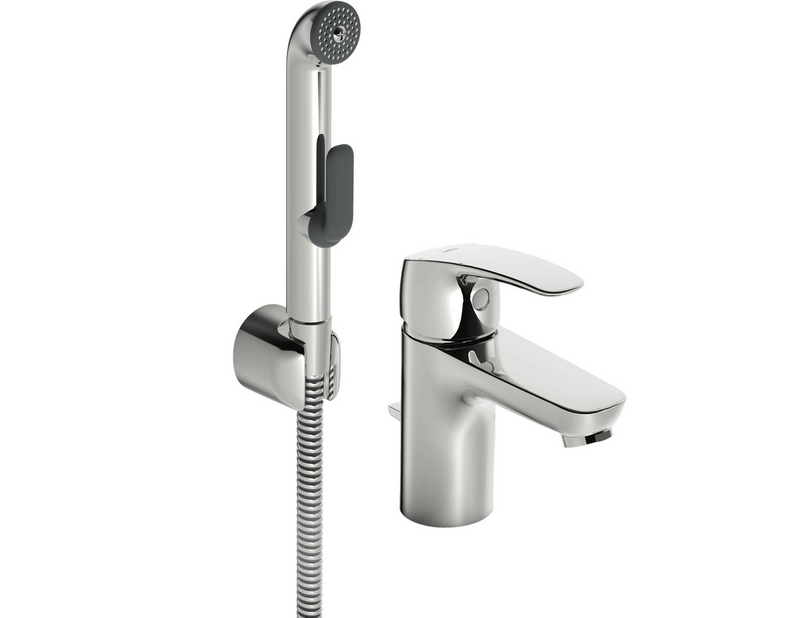 Oras safira washbasin with bidetta handshower and pop up was