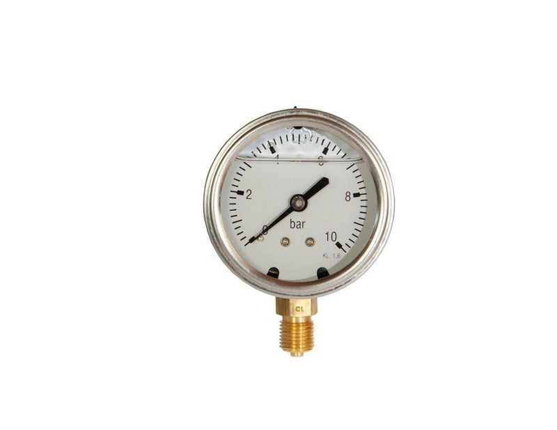 Erik Færgemann Pressure gauge 1/4xø63 0-10 bar lm w/glycerine